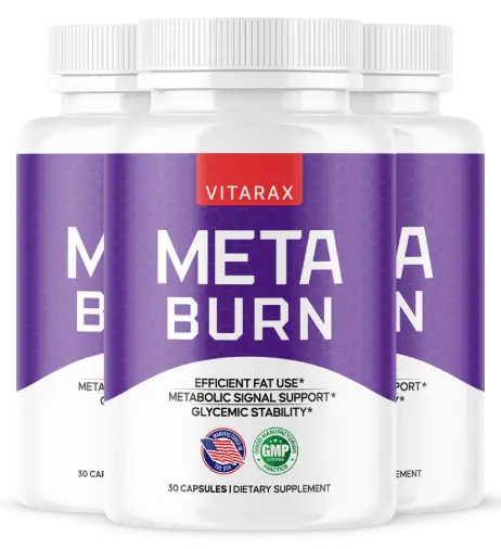 Meta Burn supplement bottle featuring metabolism support ingredients